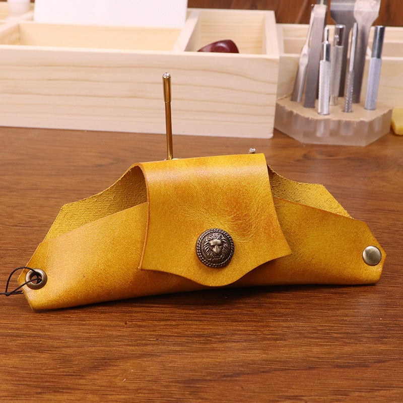 Retro Tanned Leather Handmade Glasses Case