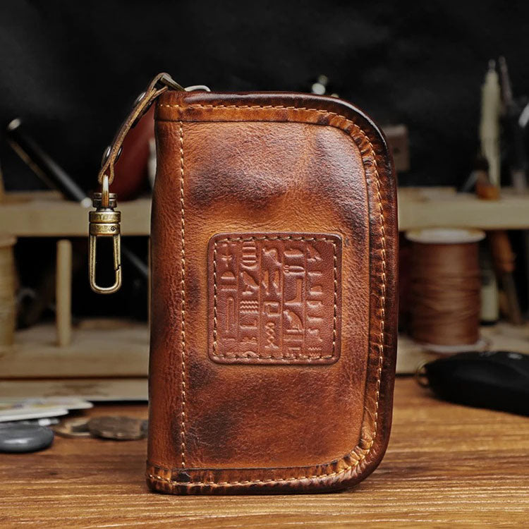 Retro Handmade Leather Key Holder Card Wallets