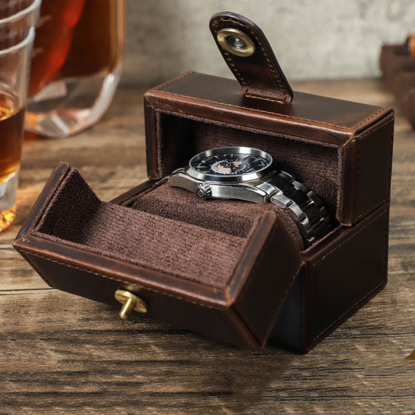 Retro Premium Leather Watch Organizer Box