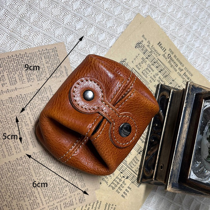 Retro Handmade Leather Coin Bags