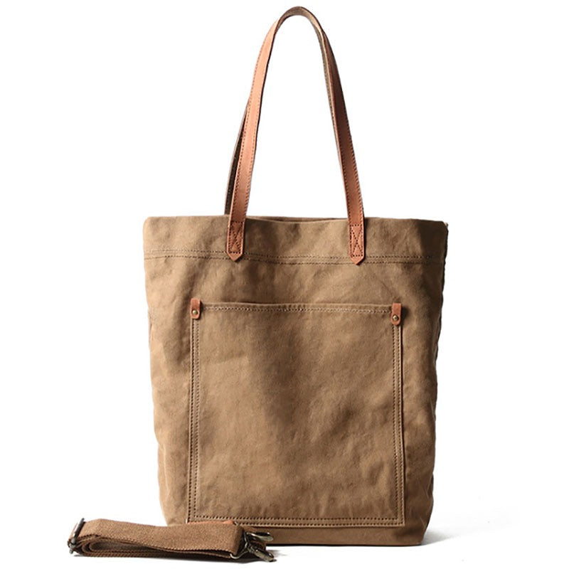 Retro Leather Canvas Crossbody Bag Tote Bag