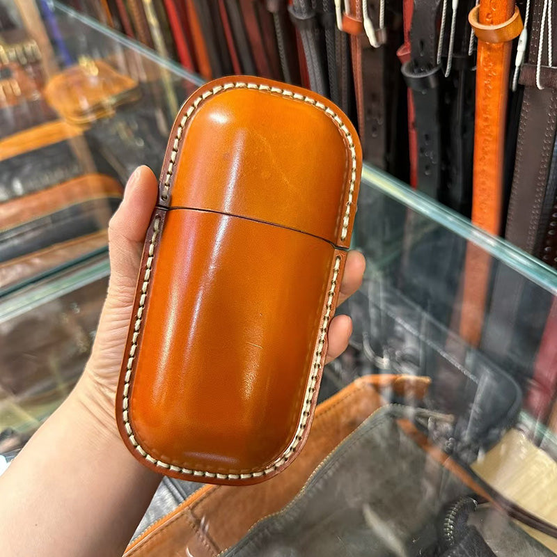 Retro Handmade Leather Glasses Case