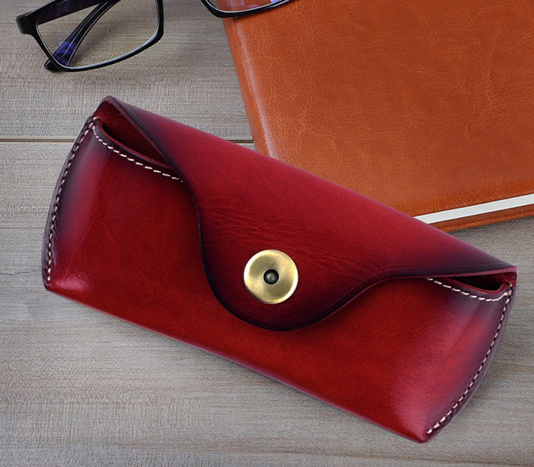 Retro Tanned Leather Glasses Case