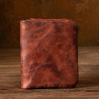 Retro Leather Handmade Short Wallets