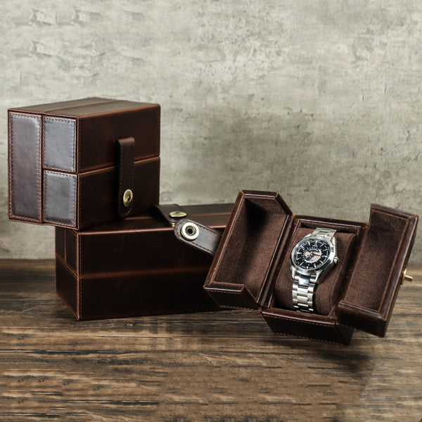 Retro Premium Leather Watch Organizer Box