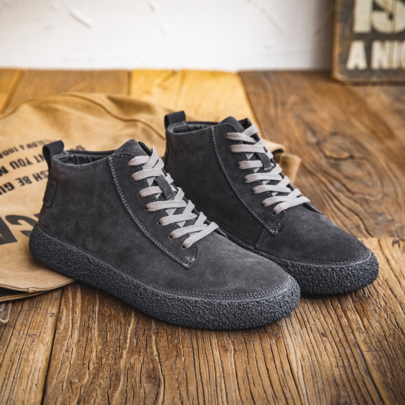 Retro Leather Lacing Anti-slip Soft-soled Suede Shoes