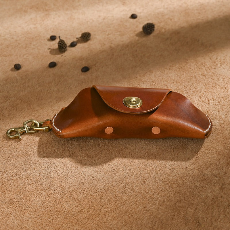 Retro Tanned Leather Glasses Case