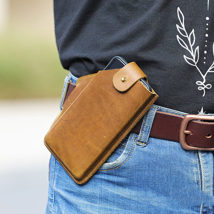 Retro Handmade Leather Phone Bags Waist Bags