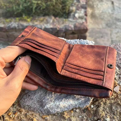 Retro Leather Handmade Short Wallets