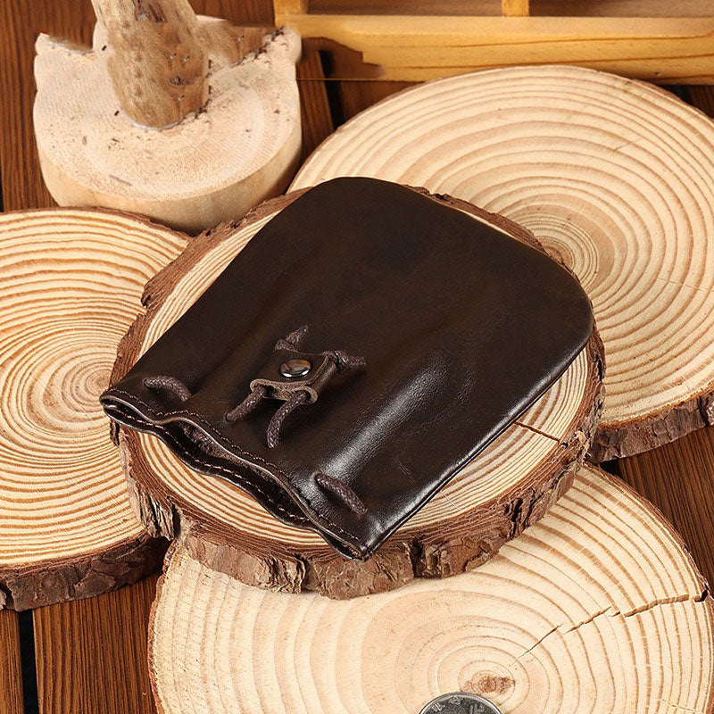 Retro Handmade Leather Coin Bag Storage Bag