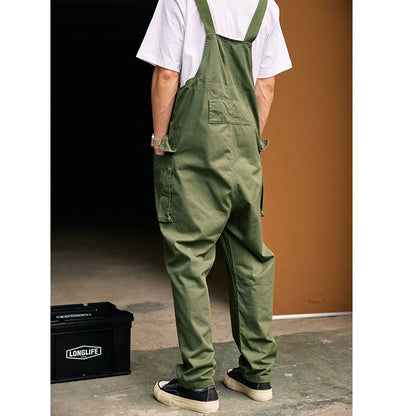 Retro Style Casual Multi-Pocket Overall Cargo Pants