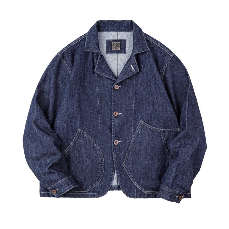 Retro Denim Workwear Navy Jacket