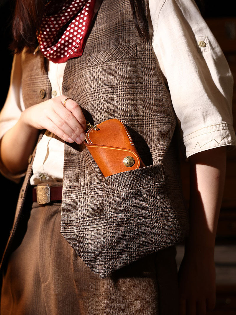 Retro Tanned Leather Glasses Case