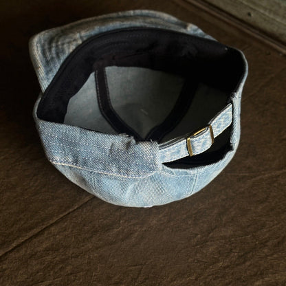 Retro Denim Flip Hat Beret Casual Cap Adjustable Hat