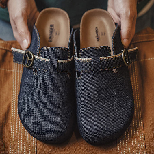 Retro Denim City Walk Mules Shoes