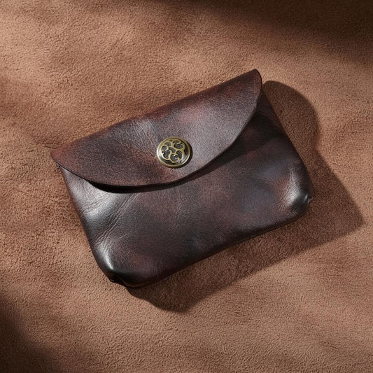 Retro Handmade Leather Coin Bag Storage Bag