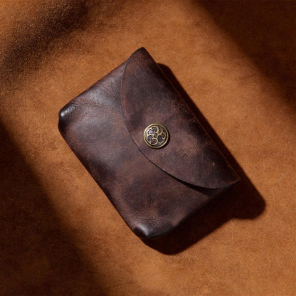 Retro Handmade Leather Coin Bag Storage Bag