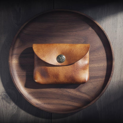 Retro Handmade Leather Coin Bag Storage Bag