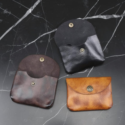 Retro Handmade Leather Coin Bag Storage Bag