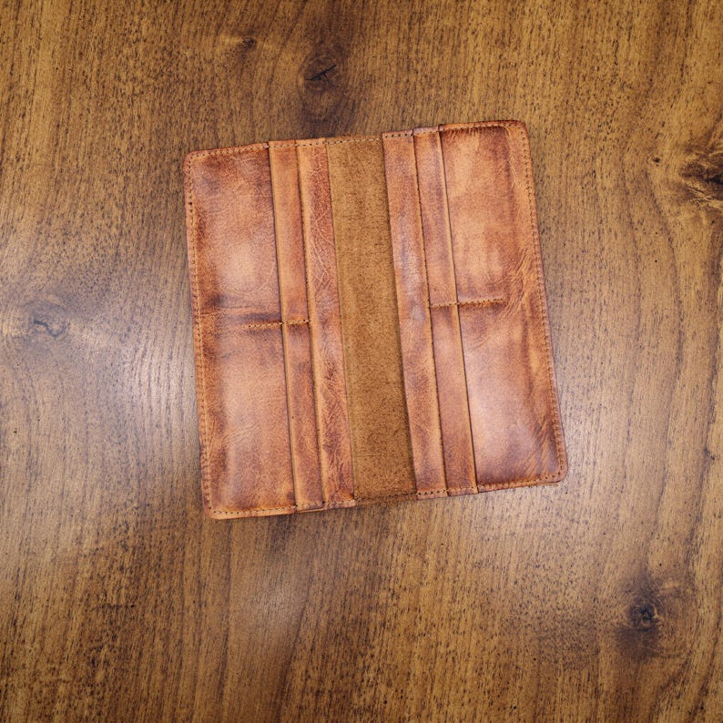 Retro Handmade Leather Multi-card Slots Long Wallets