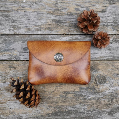 Retro Handmade Leather Coin Bag Storage Bag