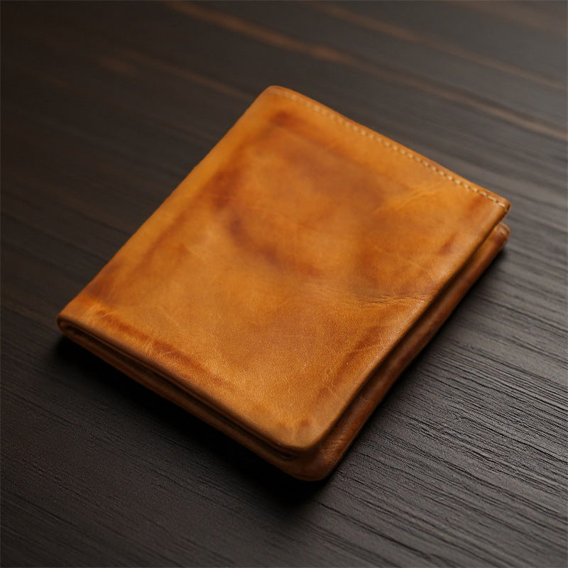 Retro Handmade Leather Short Wallet