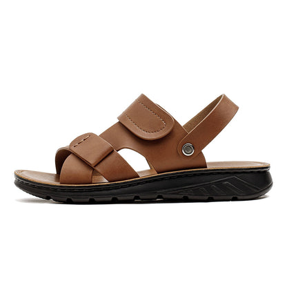 Retro Summer Leather Sandals Two-Wear Beach Shoes