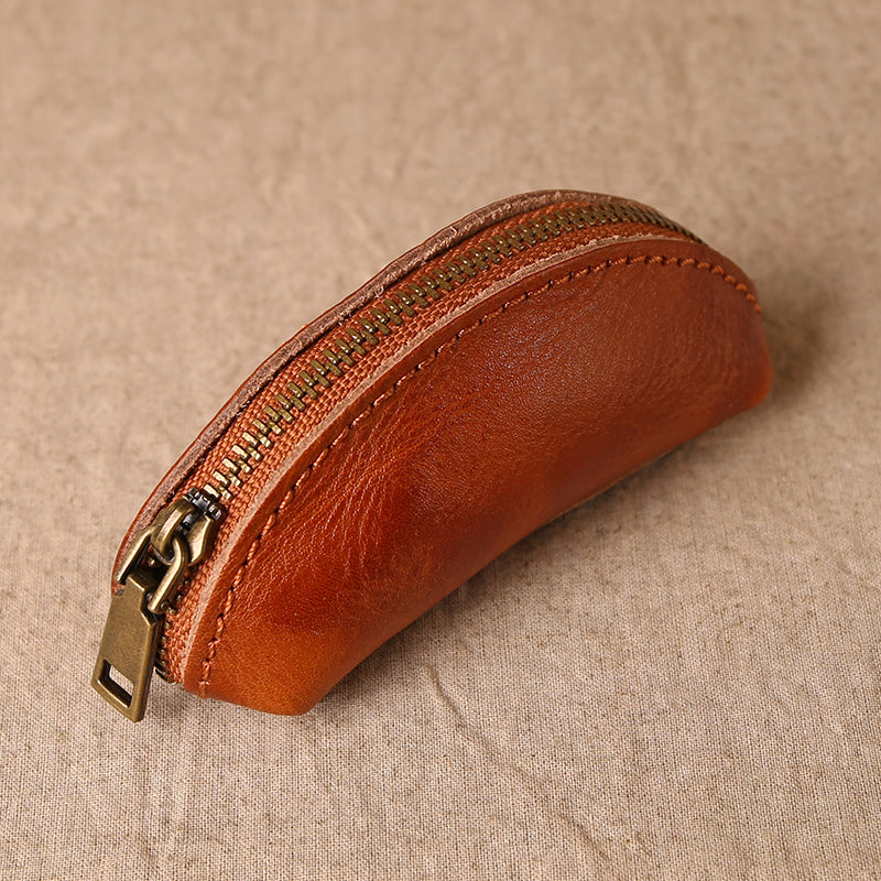 Retro Handmade Leather Coin Wallet Key Bag