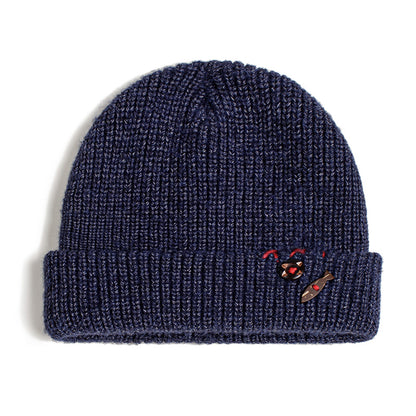 Vintage Winter Sailor Navy Knitted Beanie Hat