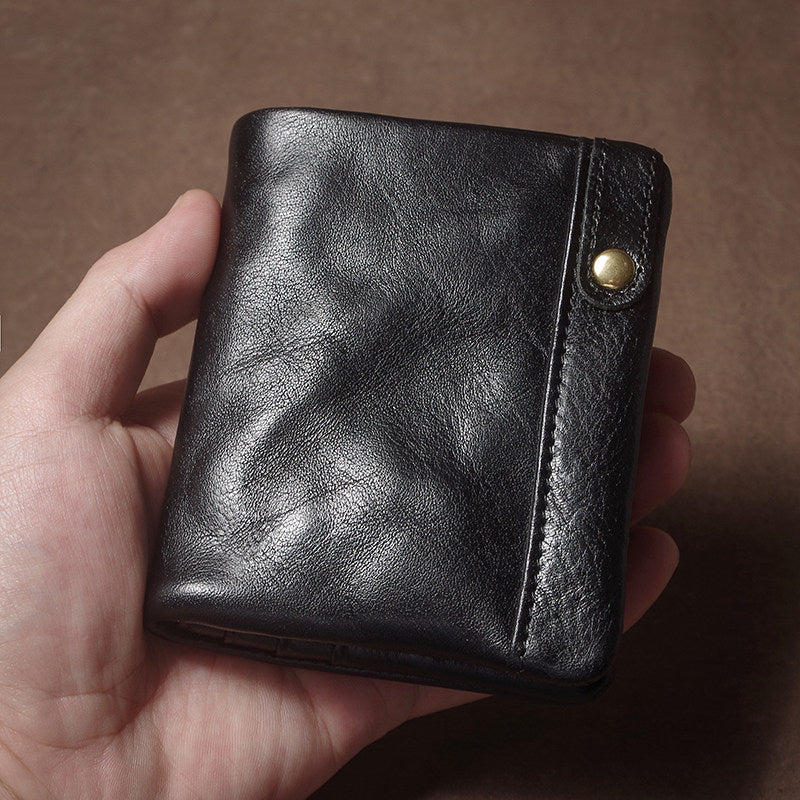 Retro Handmade Leather Card Holders Short Wallet