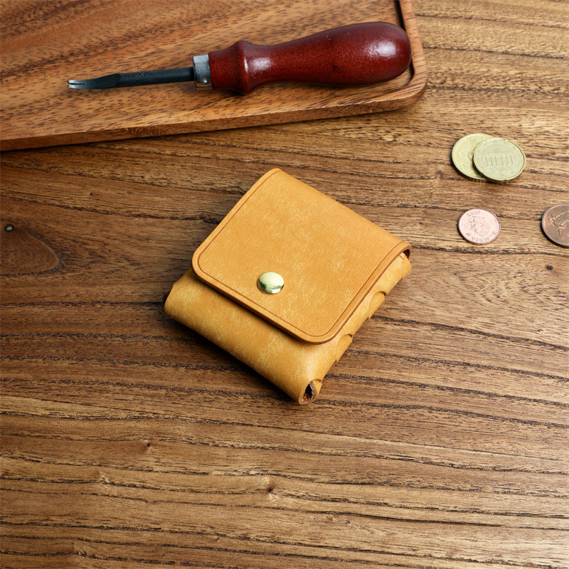 Retro Tanned Leather Coin Bag Wallet