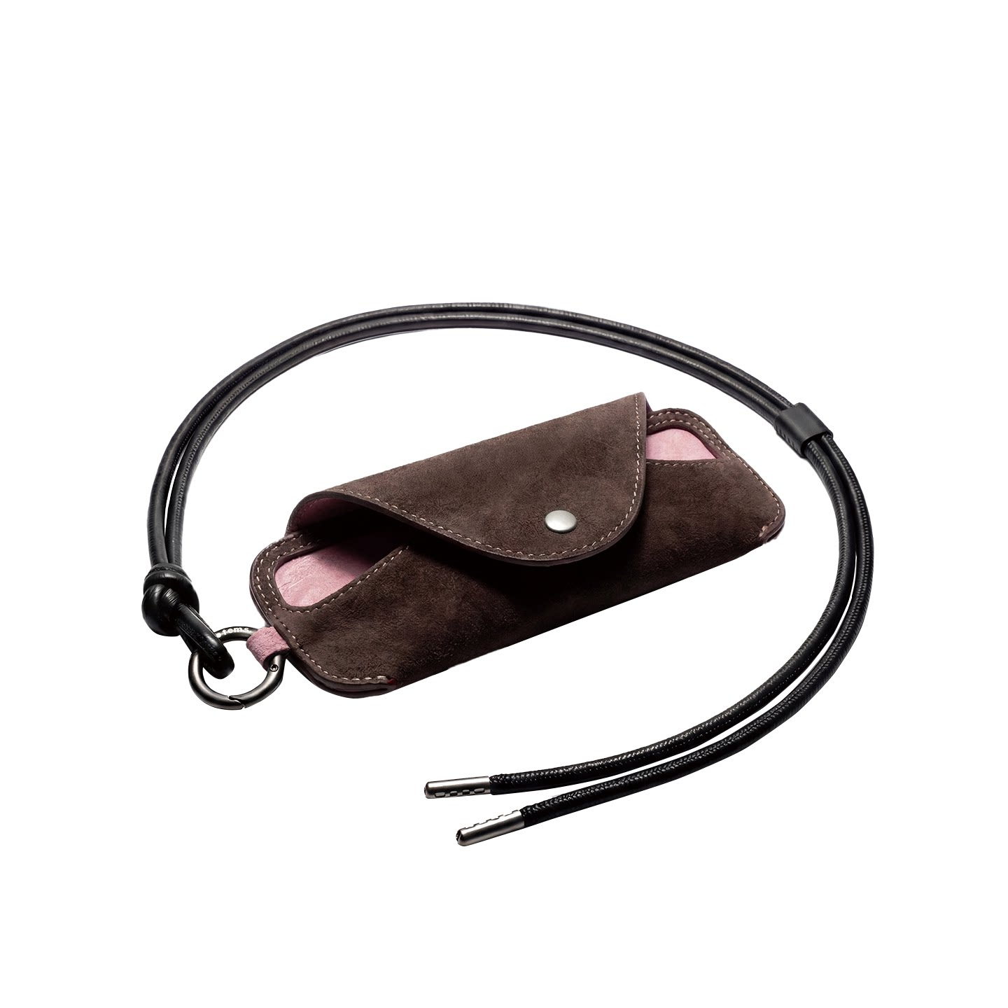 Retro Leather Sunglasses Storage Bag Fashion Portable Lanyard Glasses Clip