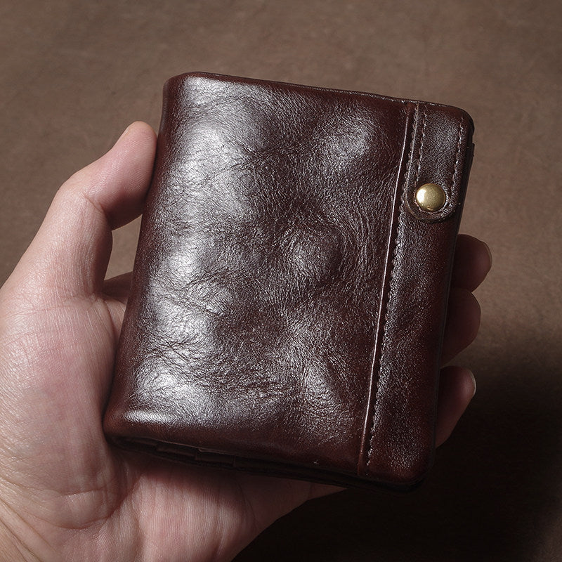 Retro Handmade Leather Card Holders Short Wallet