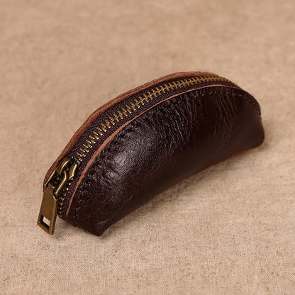 Retro Handmade Leather Coin Wallet Key Bag