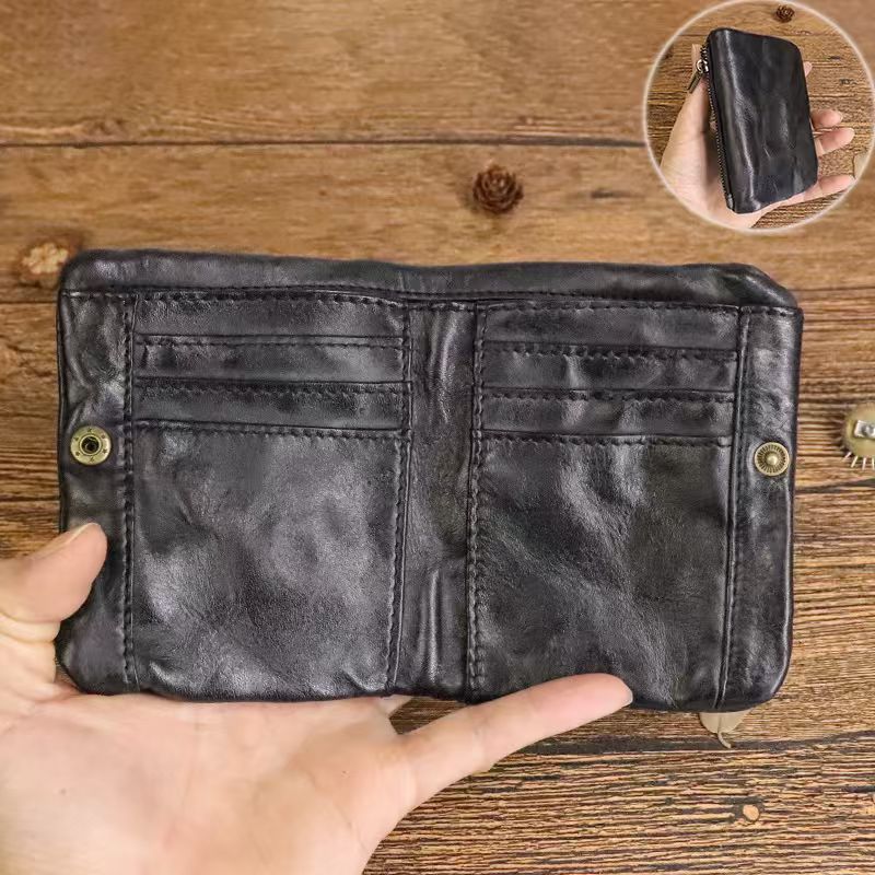 Retro Leather Handmade Short Wallets