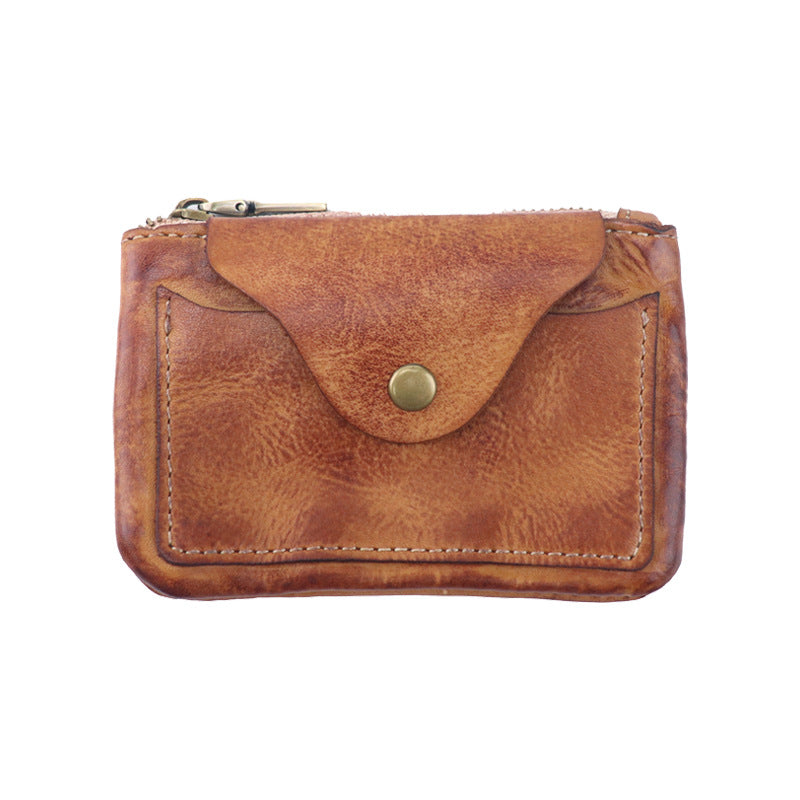 Retro Handmade Leather Card Wallet Storage Bag
