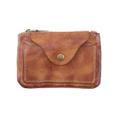 Retro Handmade Leather Card Wallet Storage Bag