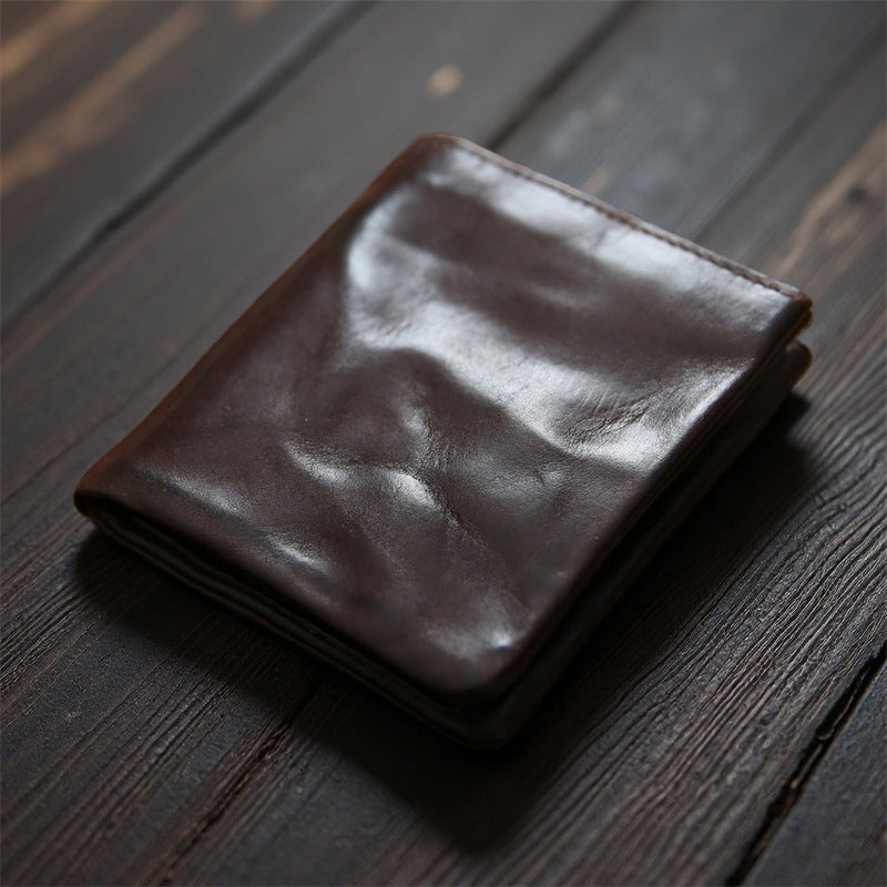 Retro Handmade Leather Short Wallet