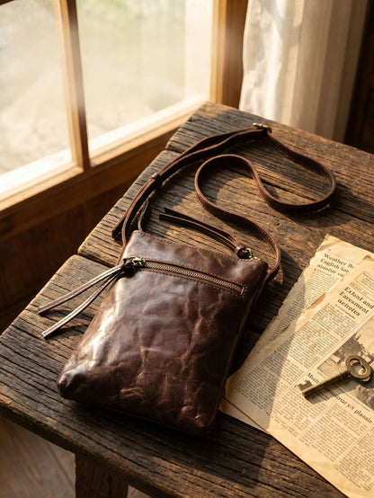 Retro Handmade Tanned Leather Shoulder Bag