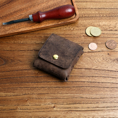 Retro Tanned Leather Coin Bag Wallet