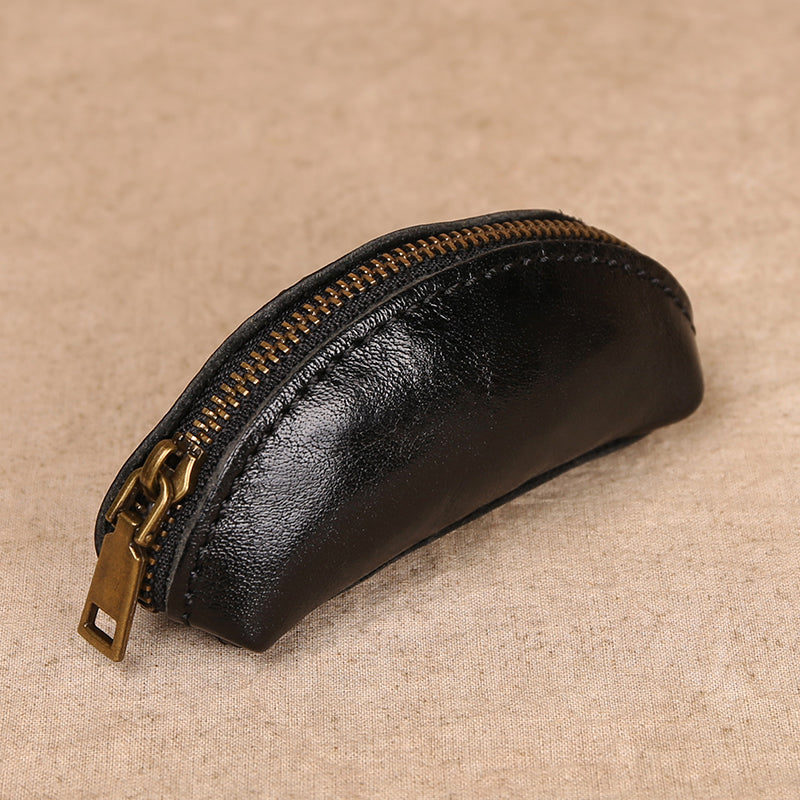 Retro Handmade Leather Coin Wallet Key Bag