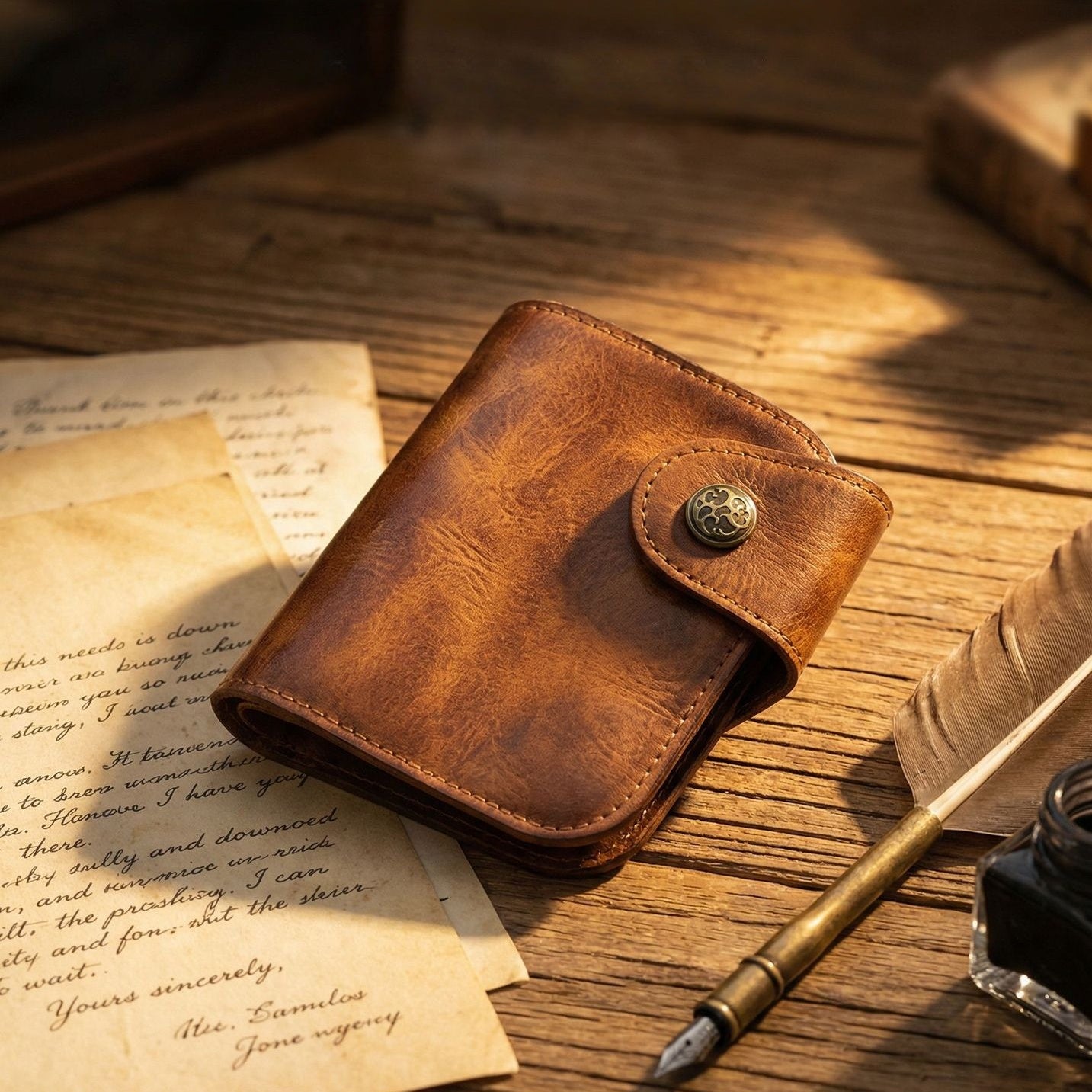 Retro Handmade Leather Card Coin Wallets