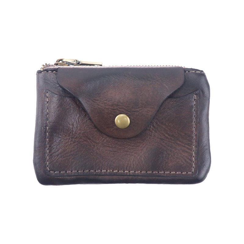 Retro Handmade Leather Card Wallet Storage Bag