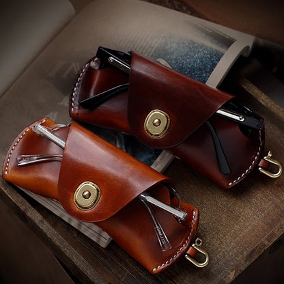 Retro Tanned Leather Glasses Case