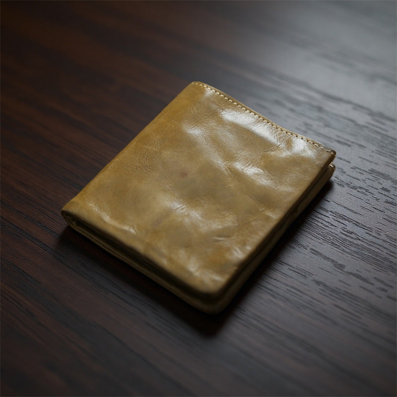 Retro Handmade Leather Short Wallet