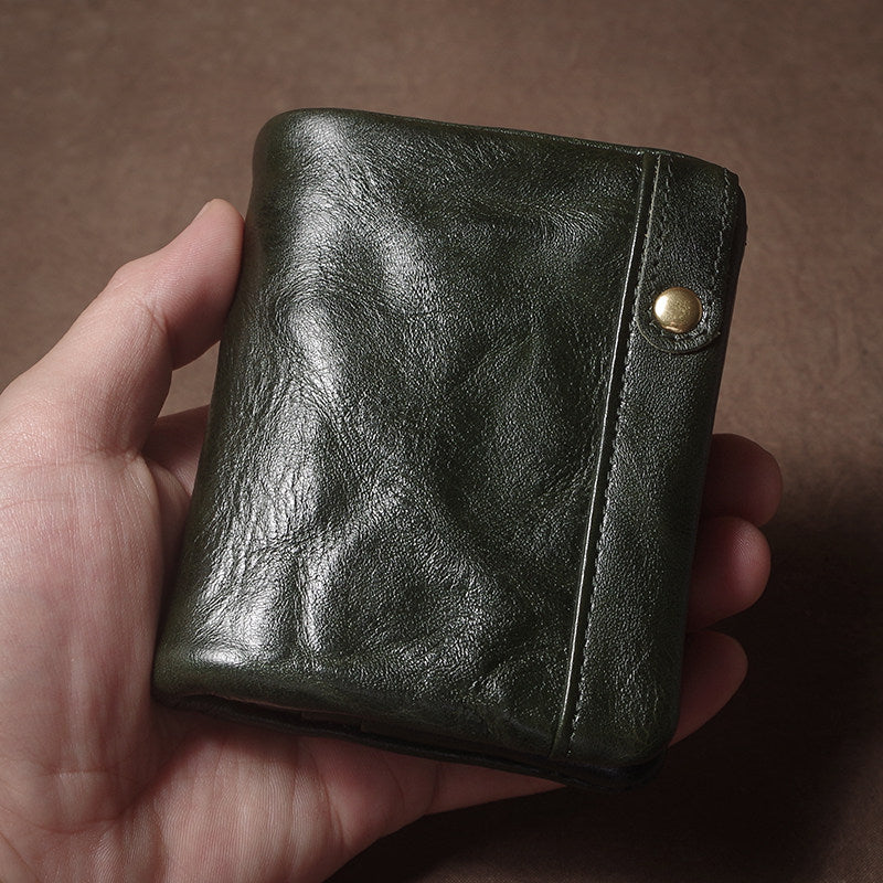 Retro Handmade Leather Card Holders Short Wallet
