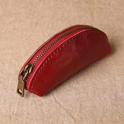 Retro Handmade Leather Coin Wallet Key Bag