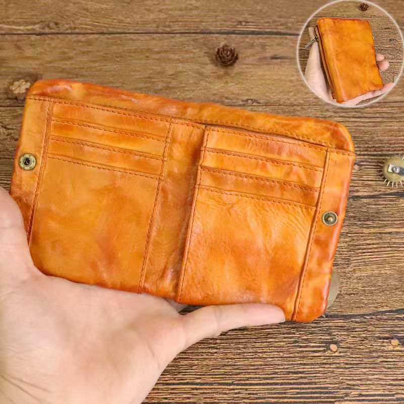 Retro Leather Handmade Short Wallets