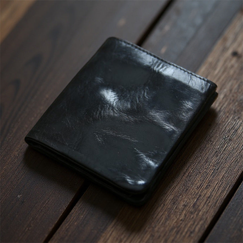 Retro Handmade Leather Short Wallet