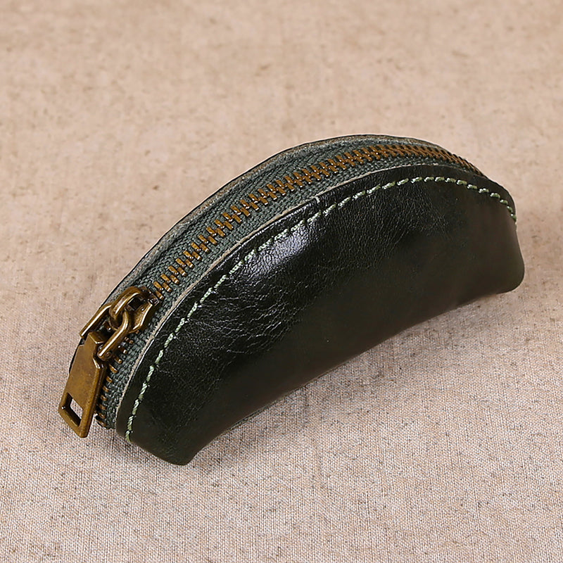 Retro Handmade Leather Coin Wallet Key Bag